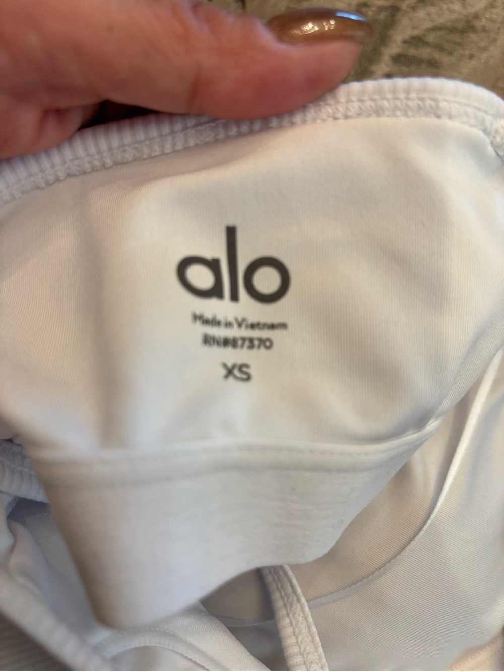 ALO Yoga White Ribbed Crisscross Cami Crop Top - Picture 3 of 3